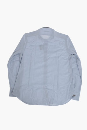 Camicia in Cotone a Motivo Honeycomb con Collo Francese