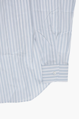 Camicia in Cotone a Righe con Collo Francese