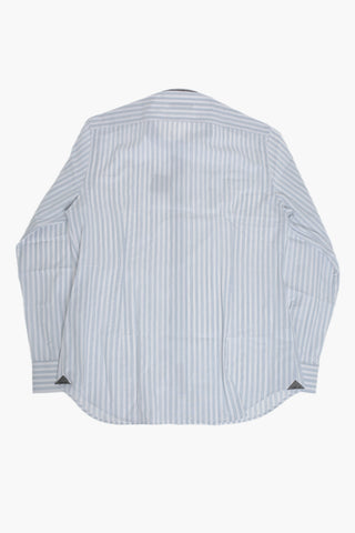 Camicia in Cotone a Righe con Collo Francese
