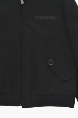 Fabric Bomber with Ribbed Sleeves