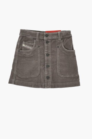 Velour Skirt GEALBUS with Front Button Closure