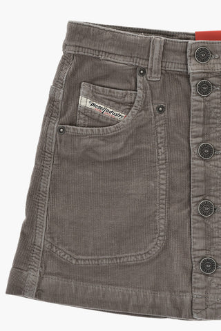 Velour Skirt GEALBUS with Front Button Closure