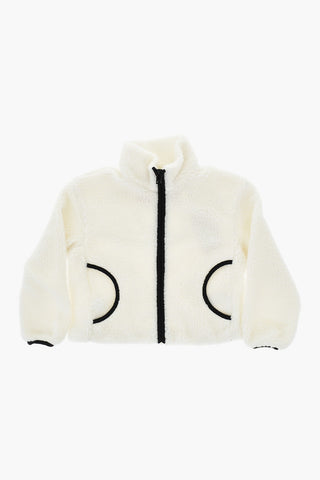 Sherpa-Jacke mit Frontreißverschluss und gesticktem Logo