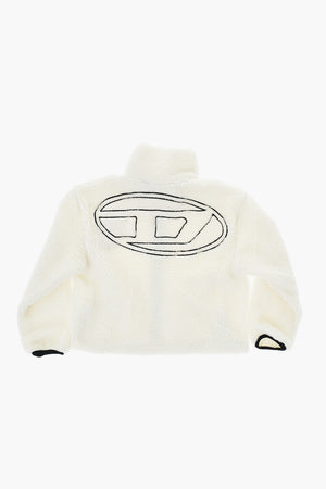 Sherpa-Jacke mit Frontreißverschluss und gesticktem Logo