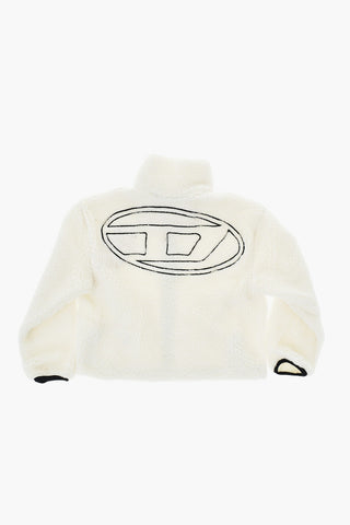 Sherpa-Jacke mit Frontreißverschluss und gesticktem Logo