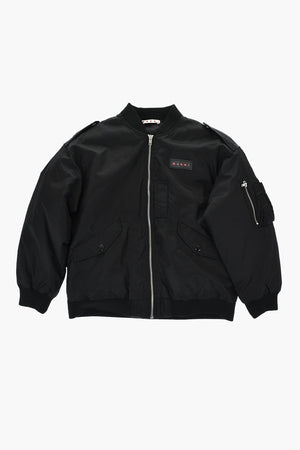 Nylon-Multitaschen-Bomber Mit Rückenlogo