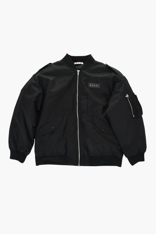 Nylon Multi-Pocket Bomber With Back Logo