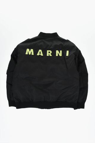 Nylon Multi-Pocket Bomber With Back Logo