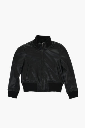 Bomberjacke aus veganem Leder uni