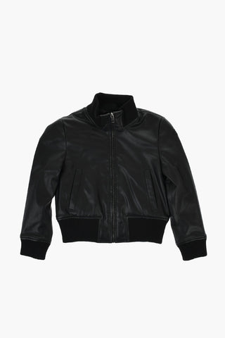 Bomberjacke aus veganem Leder uni