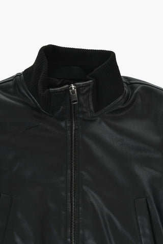Bomberjacke aus veganem Leder uni