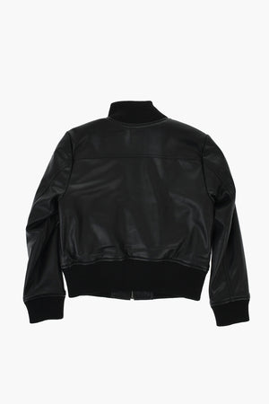 Bomberjacke aus veganem Leder uni
