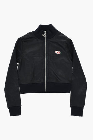TRACK DENIM Coated Cotton Full-Zip Sweatshirt