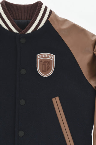Bomber D2 UNIVERSITY con Maniche in Eco-pelle
