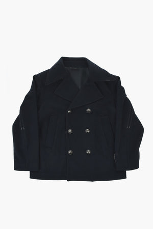 Virgin Wool Blend Double-Breasted Coat