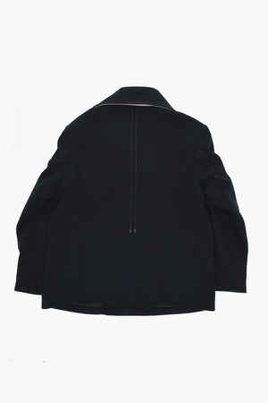 Virgin Wool Blend Double-Breasted Coat
