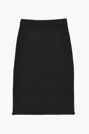 Knit Pencil Skirt with Elastic Waist