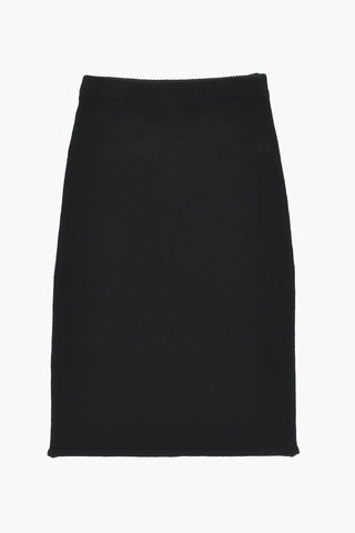Knit Pencil Skirt with Elastic Waist