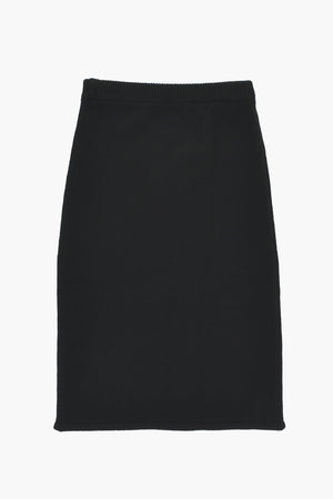 Knit Pencil Skirt with Elastic Waist