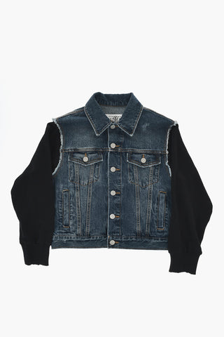 MM6 Denim Jacket with Fleece Sleeves