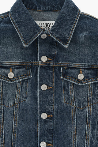 MM6 Denim Jacket with Fleece Sleeves