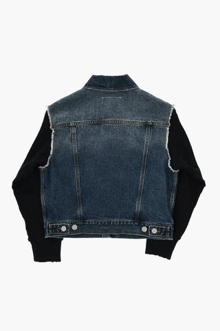 MM6 Denim Jacket with Fleece Sleeves