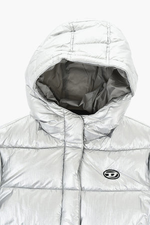 Gepolsterte Jacke aus Nylon-Lamé