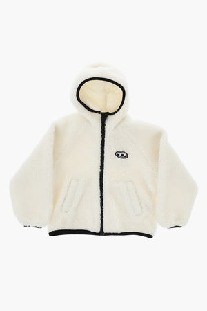 Sherpa-Jacke mit Kapuze und Frontreißverschluss