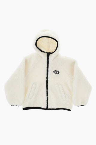 Sherpa-Jacke mit Kapuze und Frontreißverschluss