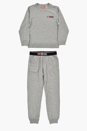 Stretch Cotton Pajama Set with Logo Elastic