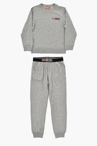 Pyjama-Set aus Stretch-Baumwolle mit Logo-Bund
