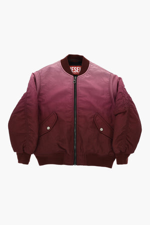 Nylon Bomber with Faded Effect and Sleeve Pocket
