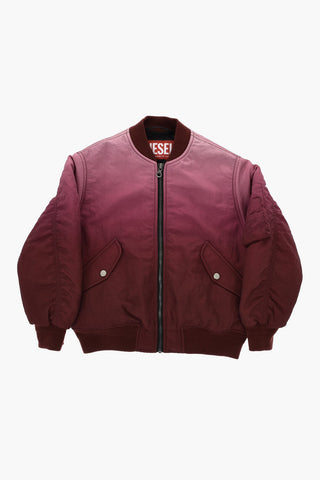 Nylon Bomber with Faded Effect and Sleeve Pocket