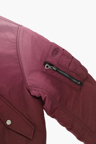 Nylon Bomber with Faded Effect and Sleeve Pocket