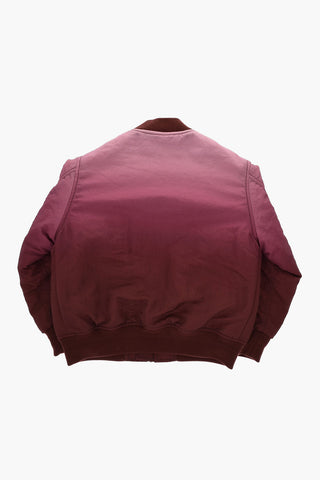 Nylon Bomber with Faded Effect and Sleeve Pocket