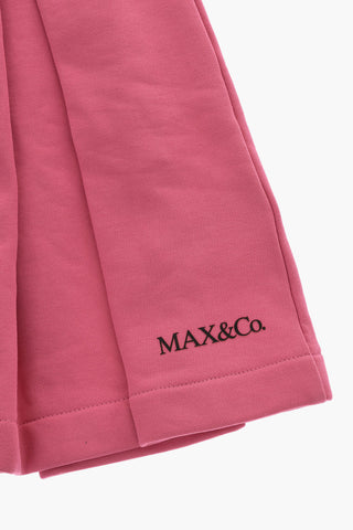 Flared Solid-Color Skirt with Embossed Logo
