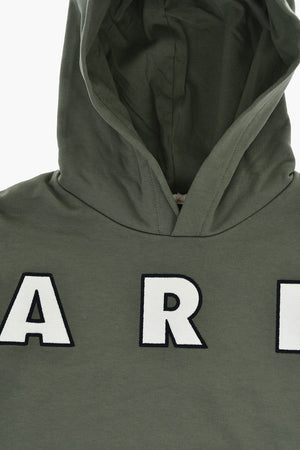Cotton Fleece Hoodie with Front Logo