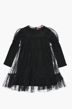 Polka-Dot Tulle Double-Fabric Dress