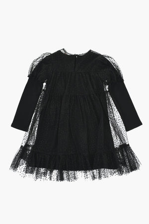 Polka-Dot Tulle Double-Fabric Dress