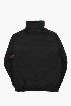 Nylonjacke mit Frontpaneel aus Teddy-Effekt-Fleece und Oval D-Logo