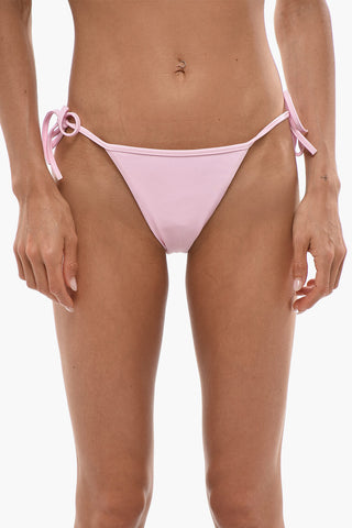 Solid Tie-Side Bikini Brief With Embossed Logo