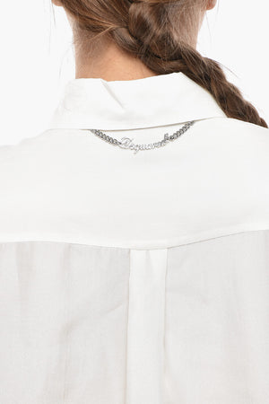 Camicia Tuxedo in Seta con Logo in Lettering
