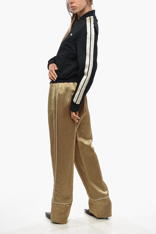 Felpa Full-Zip in Tinta Unita con Bande a Contrasto