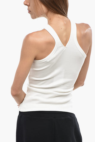 Rippen-Tanktop Aus Baumwolle Mit Reißverschlussdetail