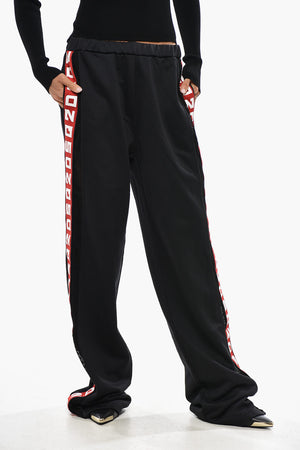 Joggers in Misto Cotone con Inserti in Mesh e Banda Logata