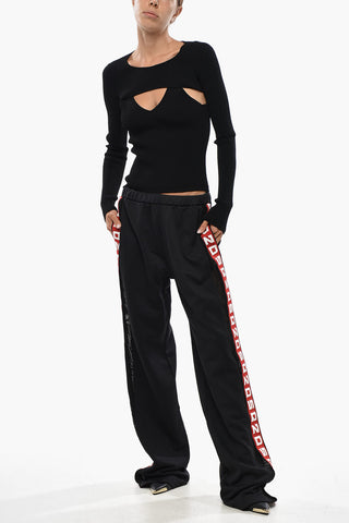 Cotton-Blend Joggers With Mesh Inserts And Logo Band
