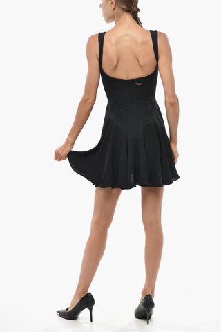 Mini-Kleid DEENA Aus Seidenmischung Mit Korsagenoberteil Und Herzausschnitt
