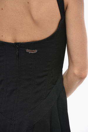 Mini-Kleid DEENA Aus Seidenmischung Mit Korsagenoberteil Und Herzausschnitt