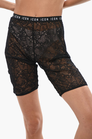 UNDERWEAR Lace Shorts with Logo Band