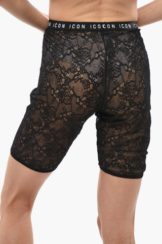 UNDERWEAR Lace Shorts with Logo Band